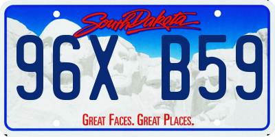 SD license plate 96XB59