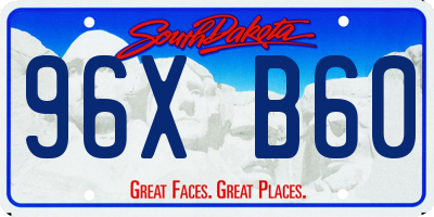 SD license plate 96XB60