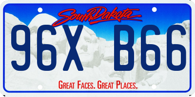 SD license plate 96XB66