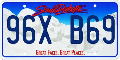 SD license plate 96XB69