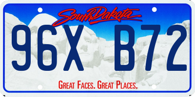 SD license plate 96XB72