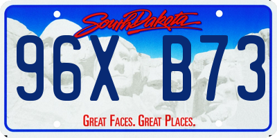 SD license plate 96XB73