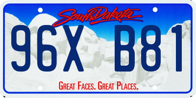 SD license plate 96XB81