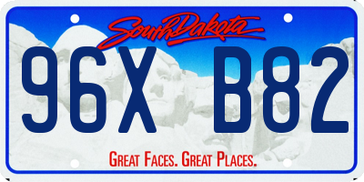 SD license plate 96XB82