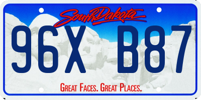 SD license plate 96XB87