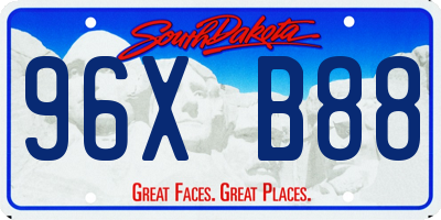 SD license plate 96XB88