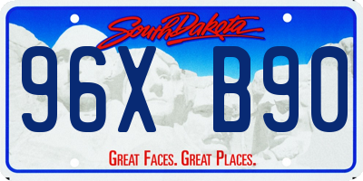 SD license plate 96XB90