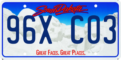 SD license plate 96XC03