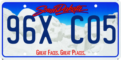 SD license plate 96XC05