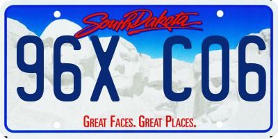 SD license plate 96XC06