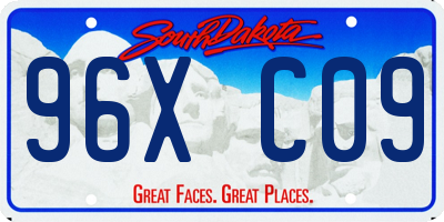 SD license plate 96XC09