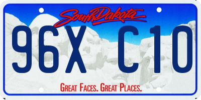 SD license plate 96XC10
