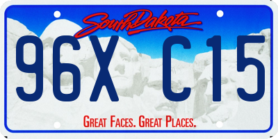 SD license plate 96XC15