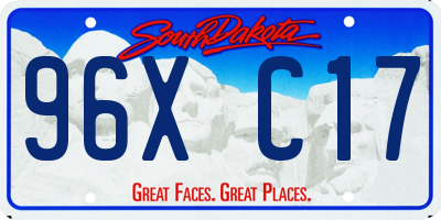 SD license plate 96XC17