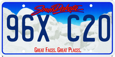 SD license plate 96XC20