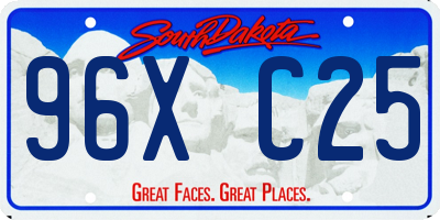 SD license plate 96XC25