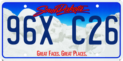 SD license plate 96XC26