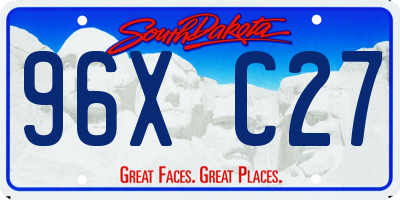 SD license plate 96XC27
