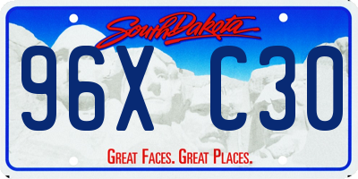 SD license plate 96XC30