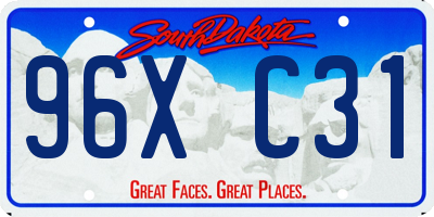 SD license plate 96XC31