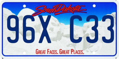 SD license plate 96XC33