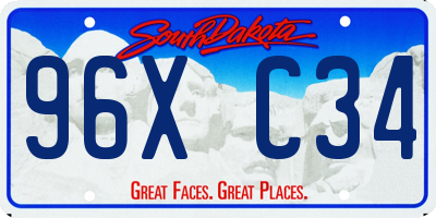 SD license plate 96XC34