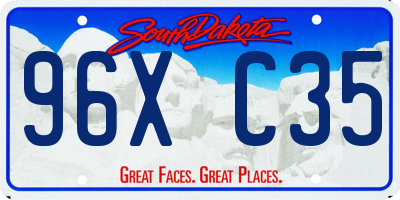 SD license plate 96XC35