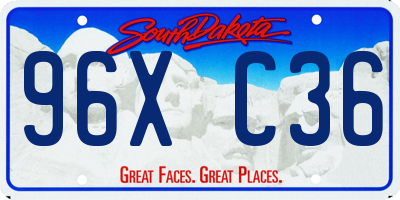 SD license plate 96XC36