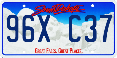 SD license plate 96XC37