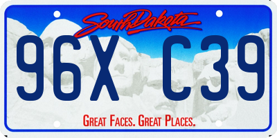 SD license plate 96XC39