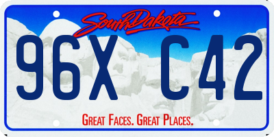 SD license plate 96XC42