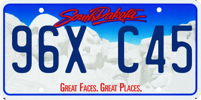 SD license plate 96XC45