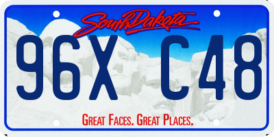 SD license plate 96XC48