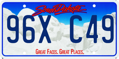 SD license plate 96XC49