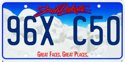 SD license plate 96XC50