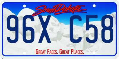 SD license plate 96XC58