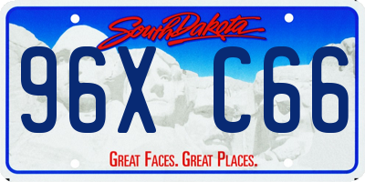 SD license plate 96XC66