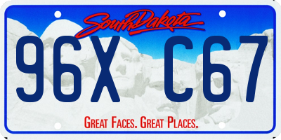 SD license plate 96XC67