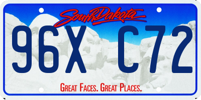 SD license plate 96XC72