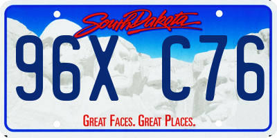 SD license plate 96XC76