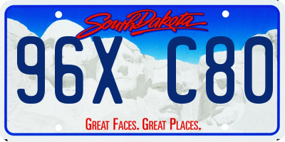 SD license plate 96XC80