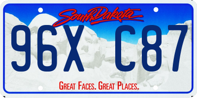 SD license plate 96XC87