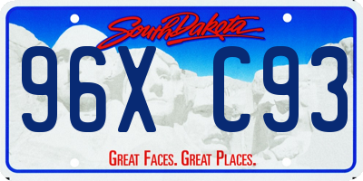 SD license plate 96XC93