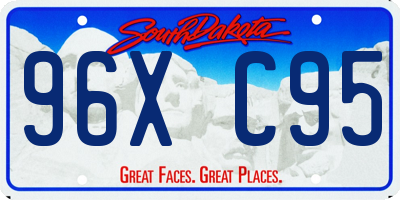 SD license plate 96XC95