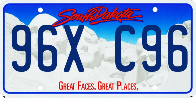 SD license plate 96XC96