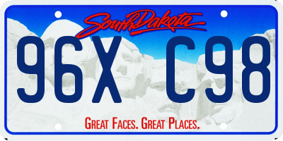 SD license plate 96XC98