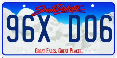 SD license plate 96XD06