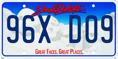 SD license plate 96XD09