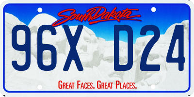 SD license plate 96XD24