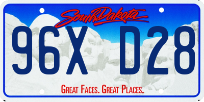 SD license plate 96XD28